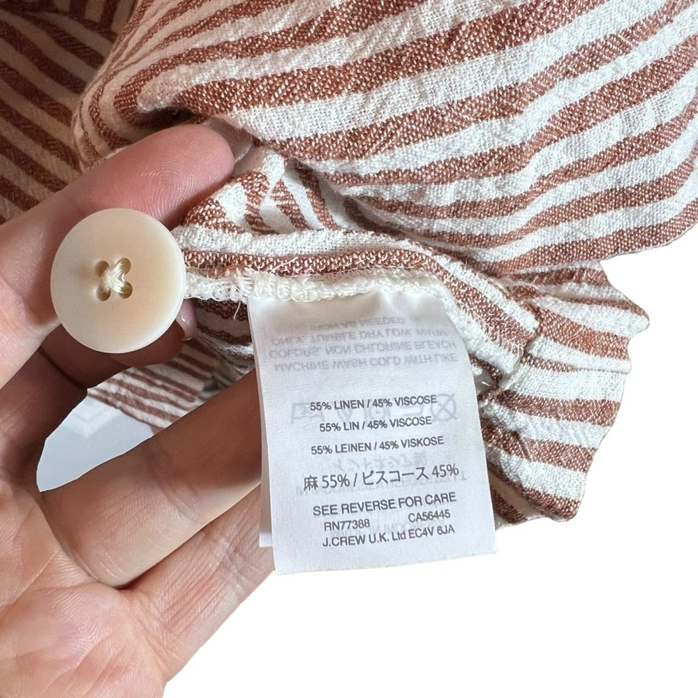 Madewell Daphne Stripe Play Linen Blend Tunic Dress in Rust, Small - Picture 10 of 11